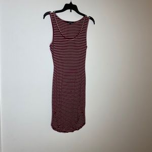 Burgundy Striped Sweater Tank Dress